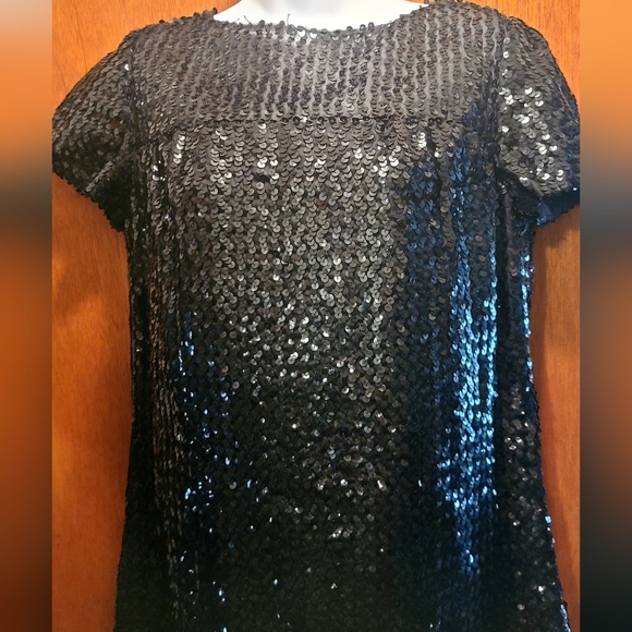 Jr. Theme New York vintage STUNNING sequin little black dress szM - Picture 3 of 11
